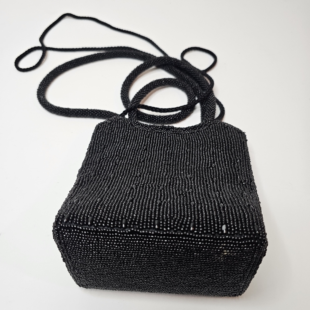Valerie Stevens Black Beaded Small Handbag Vintage Womens - Picture 14 of 16